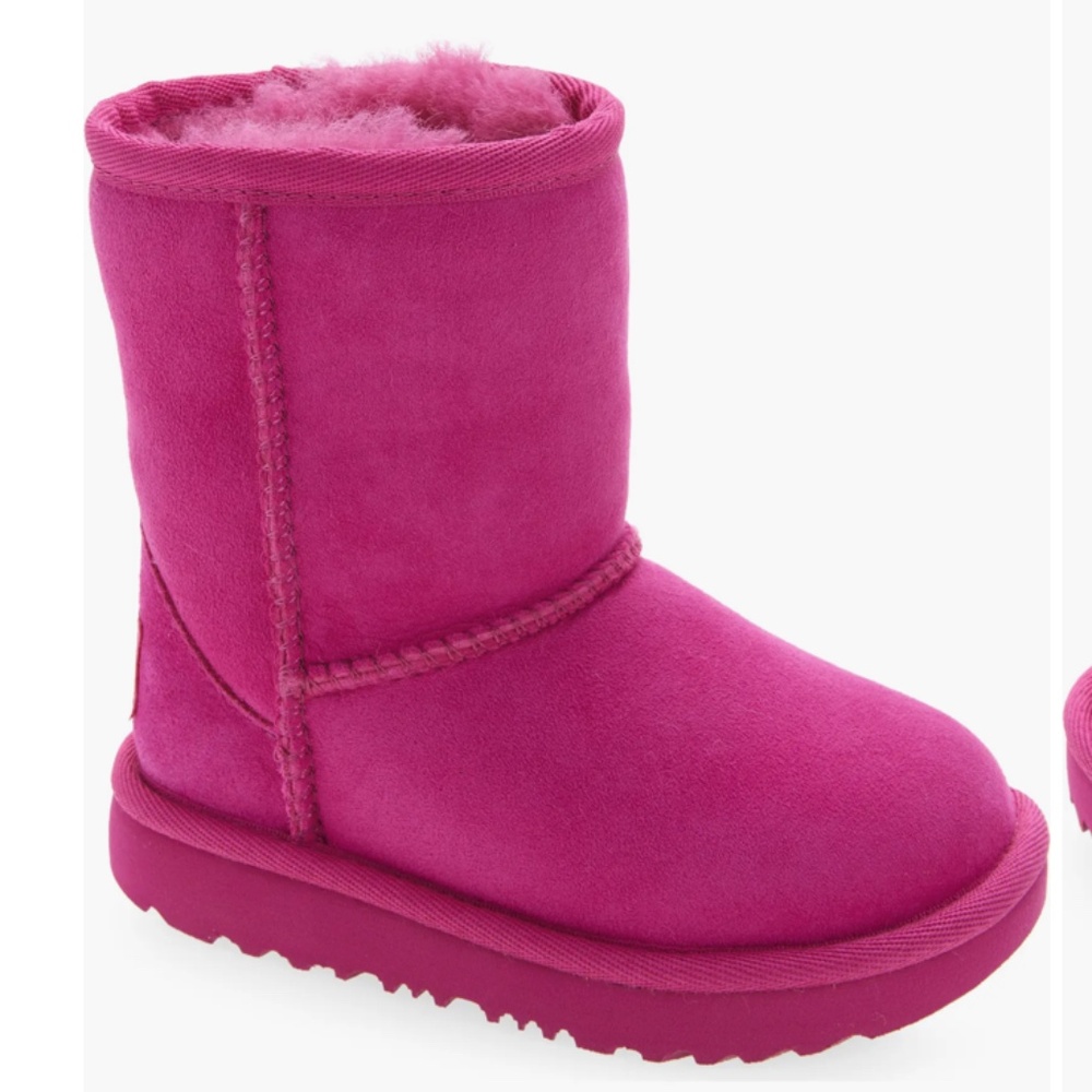 NWT UGG T Classic II Shimmer Kids Boots in Vibrant Pink